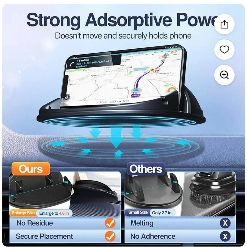 2 Loncaster Silicone Car Dashboard Mount for Smartphones and chargers. BNIB
